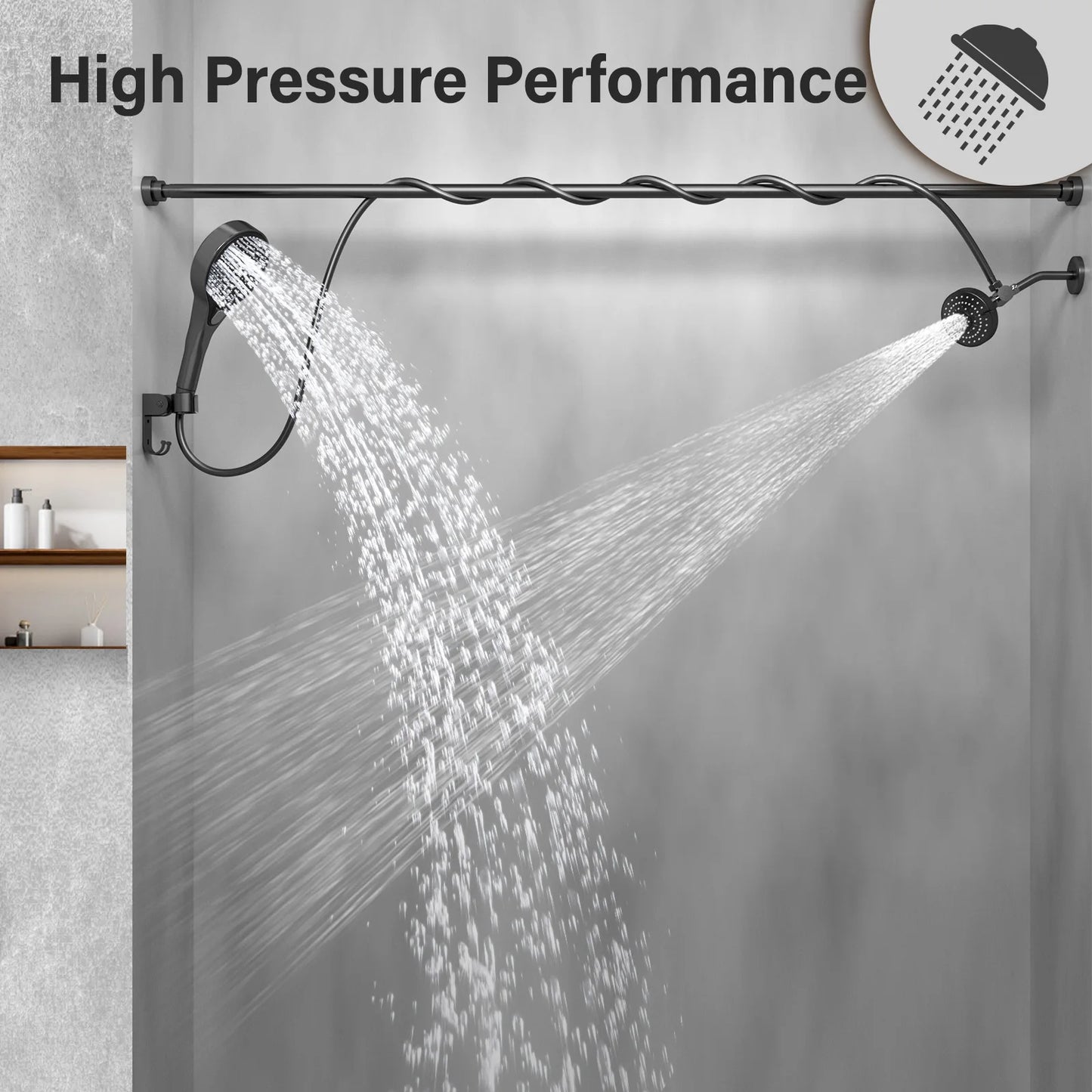 Hign-concerned Tandem Shower Head For Couples Dual System