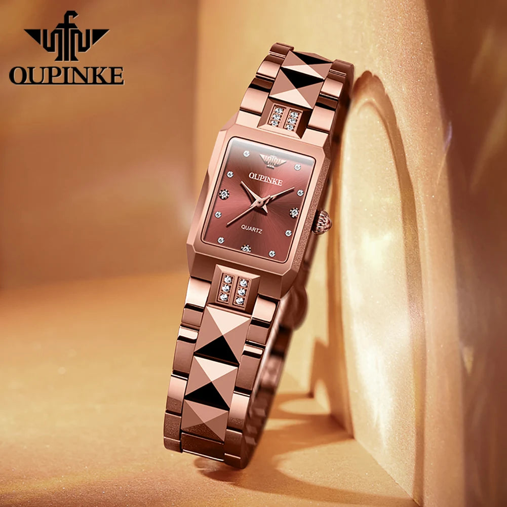 OUPINKE Japan Movement Automatic Womens Watch Tungsten