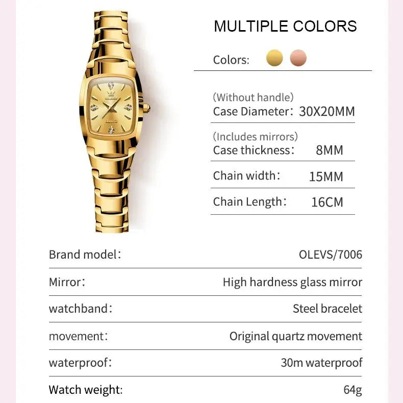 OLEVS 7006 Women Watch Diamond Tungsten Steel Luxury