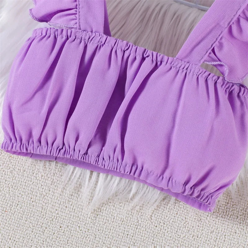 Adorable Baby Girl Summer Ensemble With 3D Floral Skirt