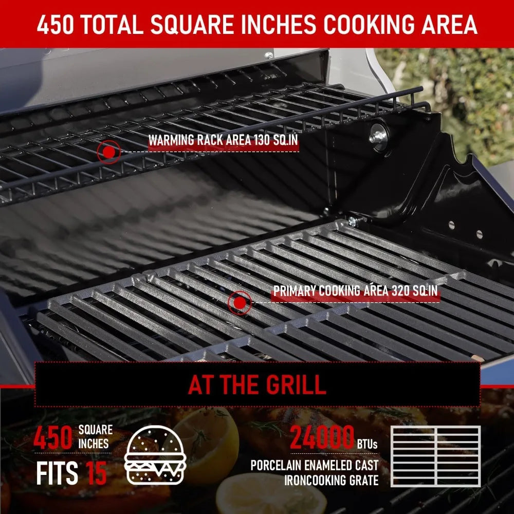 Mesa 2 Burner Gas Grill With Clearview Lid And Shelves