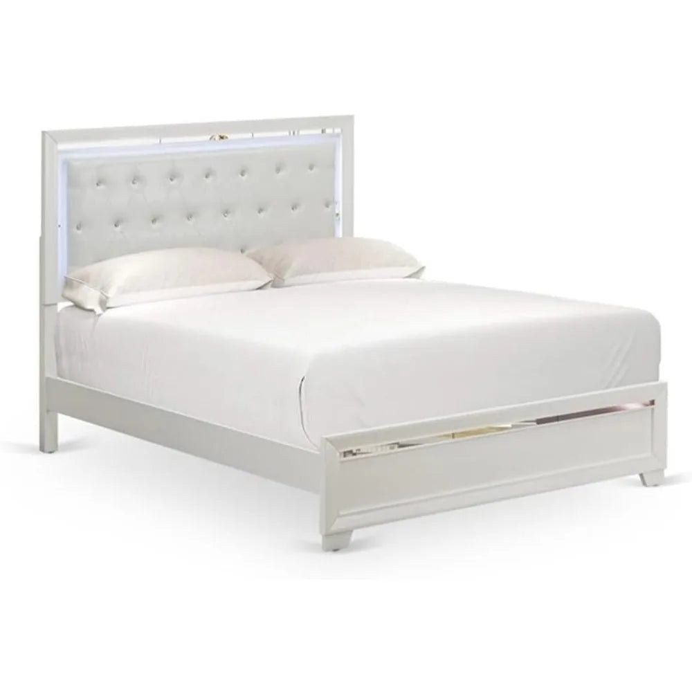 MKDK 3 Piece Bedroom Set With Adjustable LED Headboard