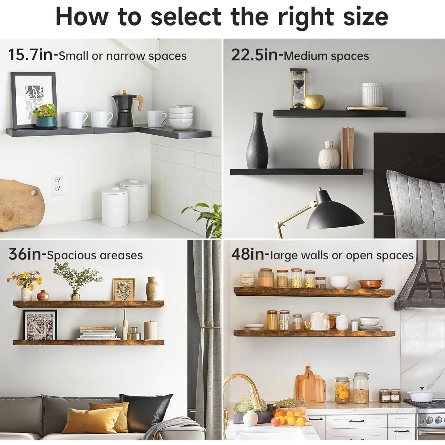 Rustic Floating Shelves Wall Mounted Dual Tier Set 2