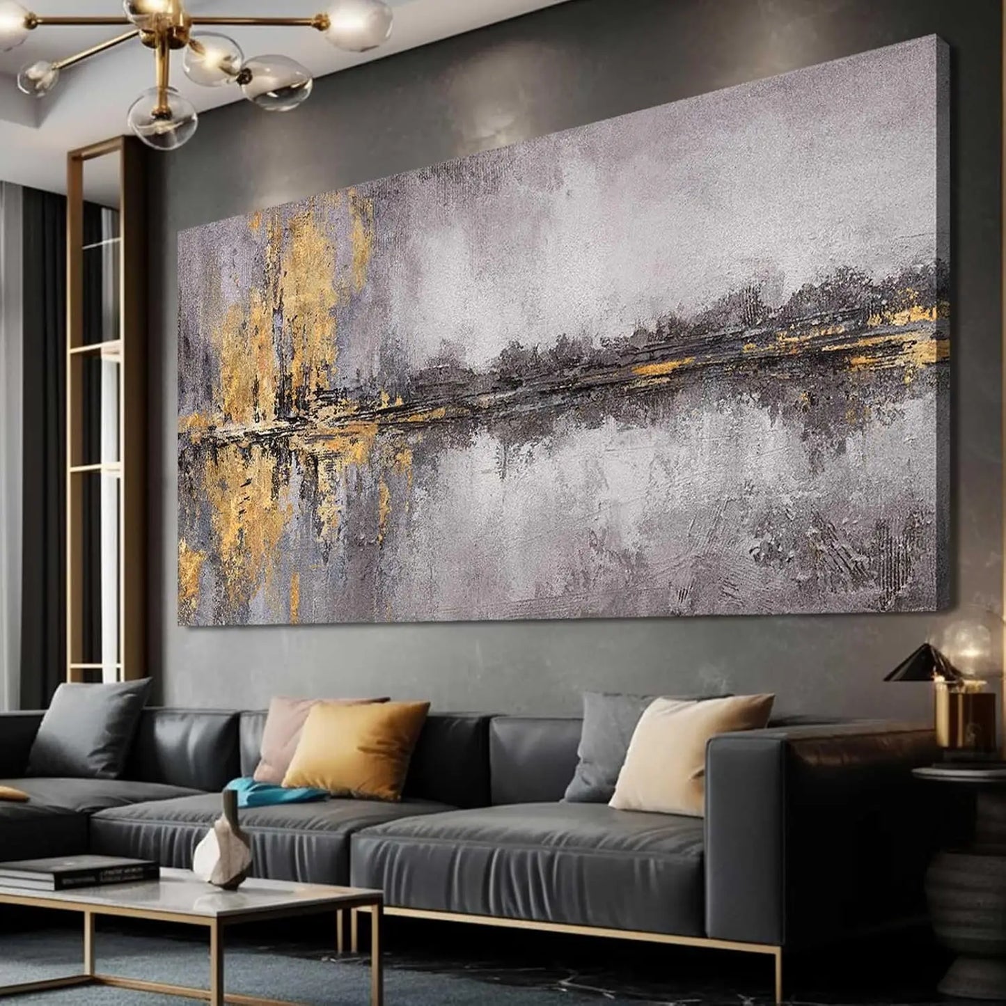 Hign-concerned Flower Textured Wall Art Bedroom Living Room