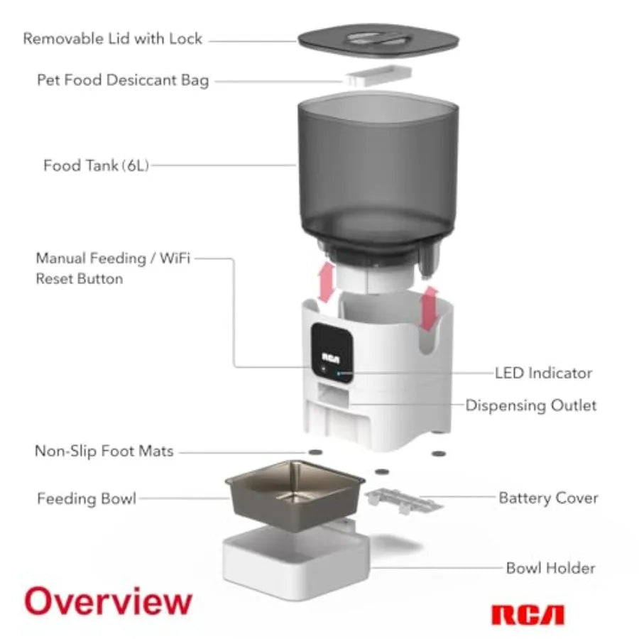 Smart Pet Feeder With WiFi App Control Rabbits Cats Dogs