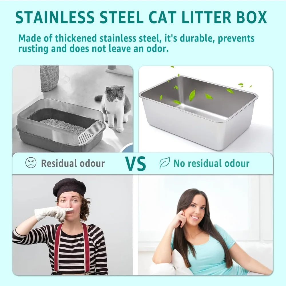 Hign-concerned Metal Litter Box For Big Cats High Sides
