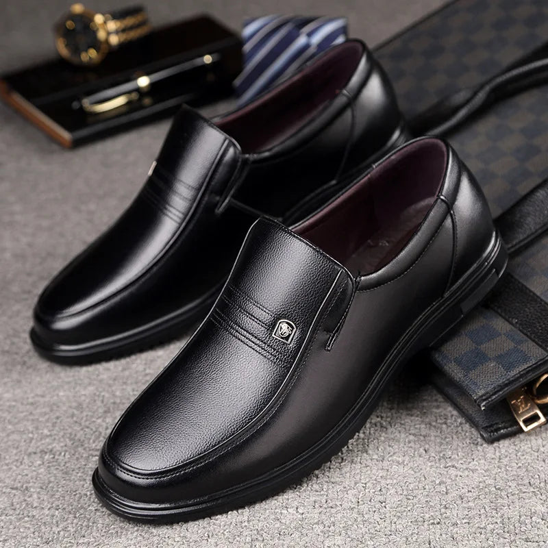 CColinican Leather Men Formal Shoes Loafers Slip On