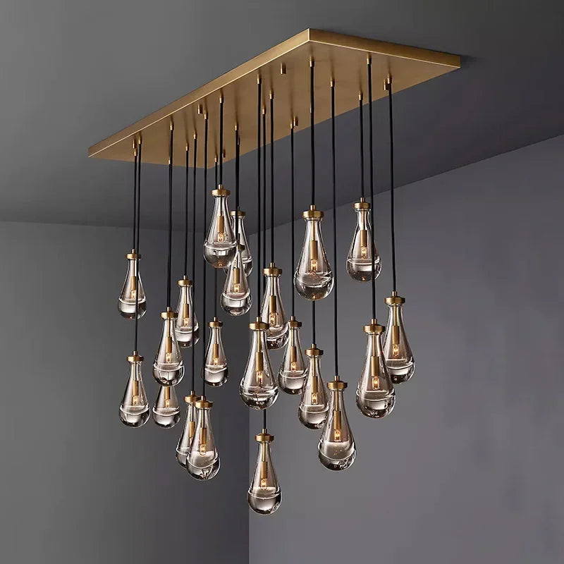 Modern E14 Crystal Vintage Water Droplet Pendant Chandelier