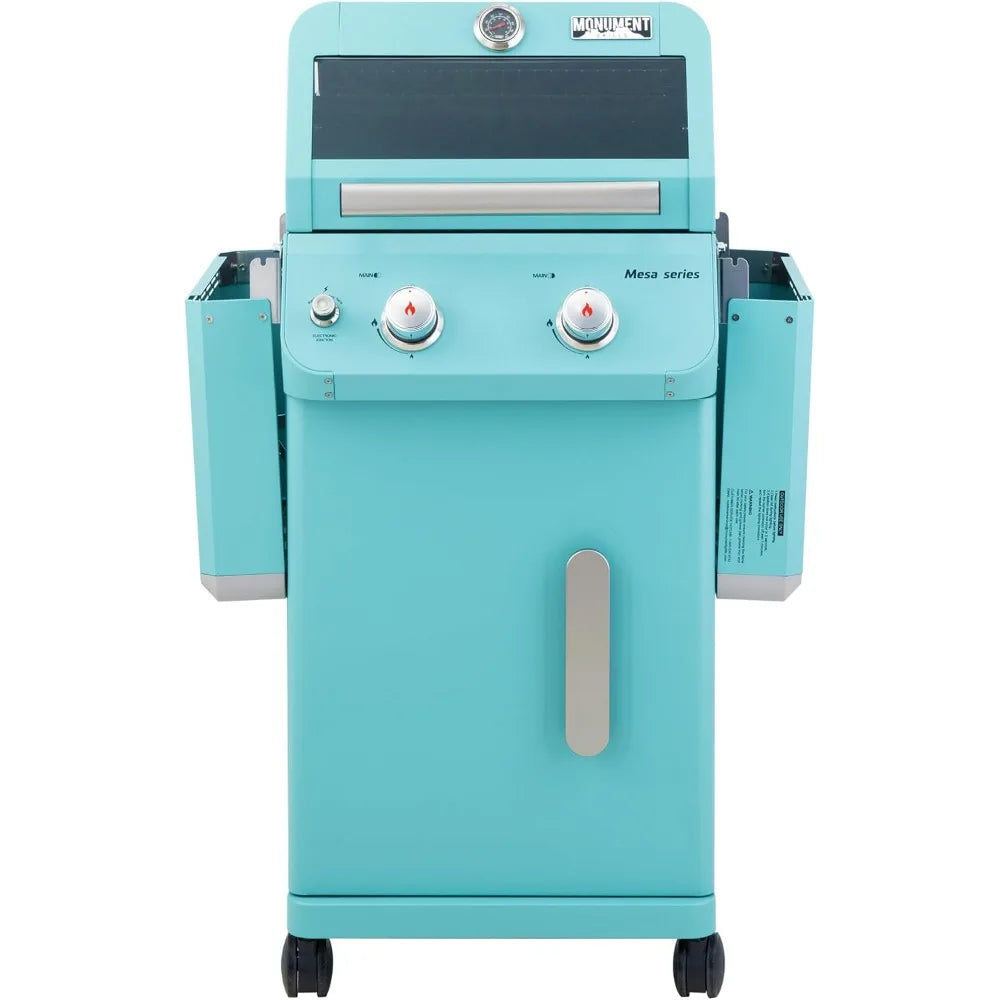 Mesa 2 Burner Gas Grill With Clearview Lid And Shelves