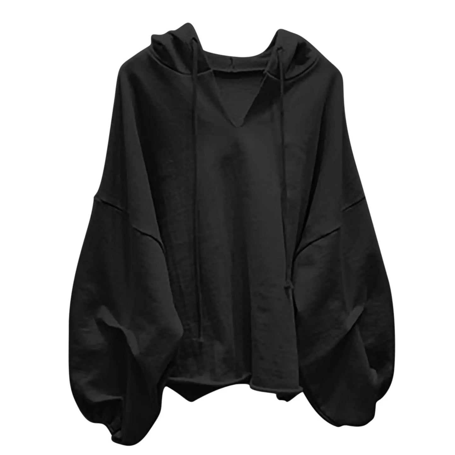 Women V Neck Loose Sweatshirt Polyester Casual Top Wear