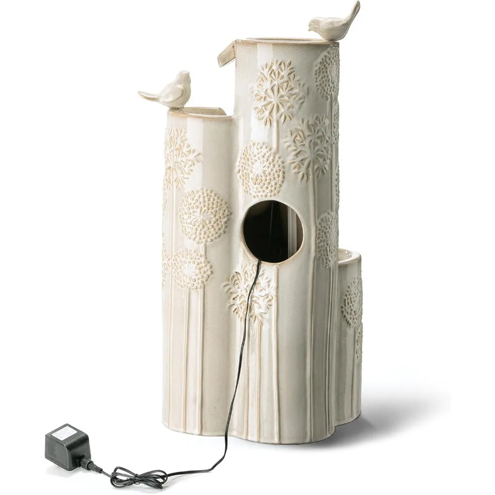 Glitzhome Outdoor Water Fountain With LED Lights And Pump