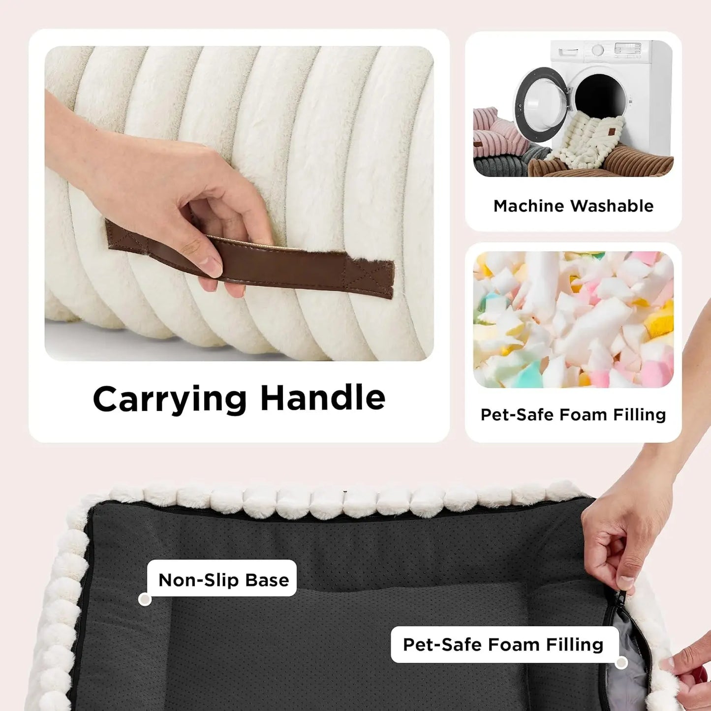 Bedsure Pet Sofa Bed Fluffy Corduroy Cat Couch Soft Fleece