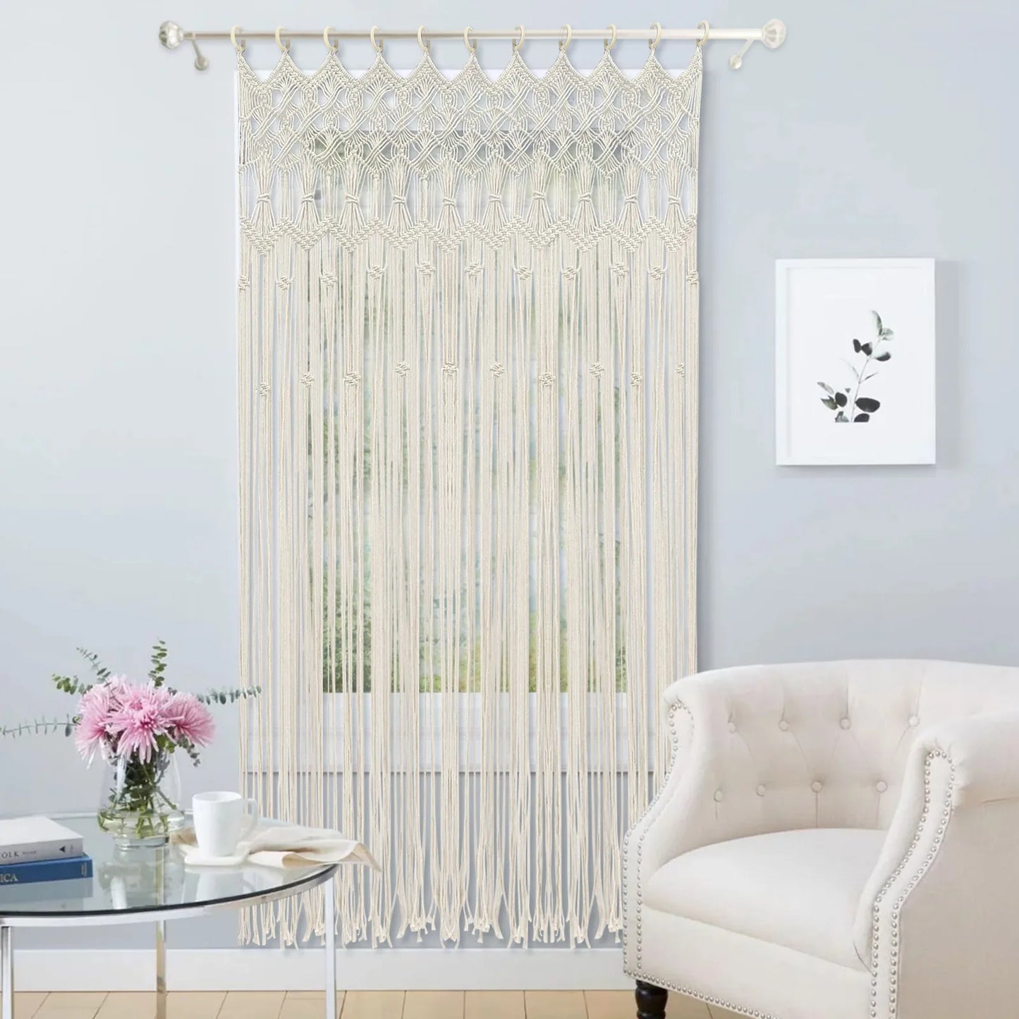 Bymaocar Macrame Wall Hanging Boho Tapestry Curtain