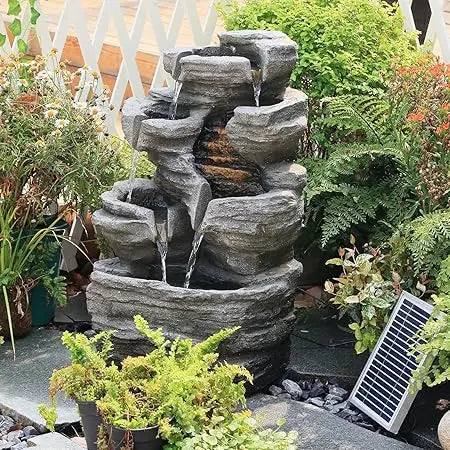 Bumilgar 6 Tier Solar Water Fountain Outdoor Cascade