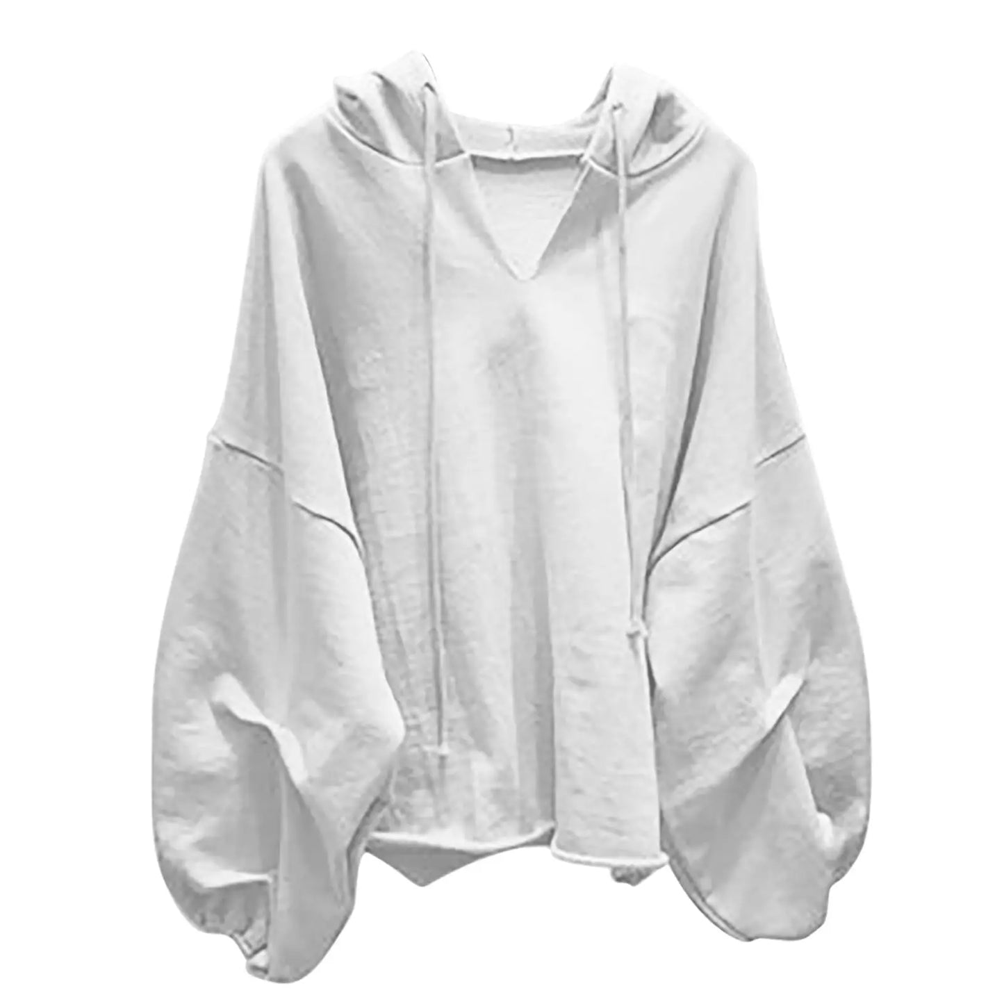 Women V Neck Loose Sweatshirt Polyester Casual Top Wear