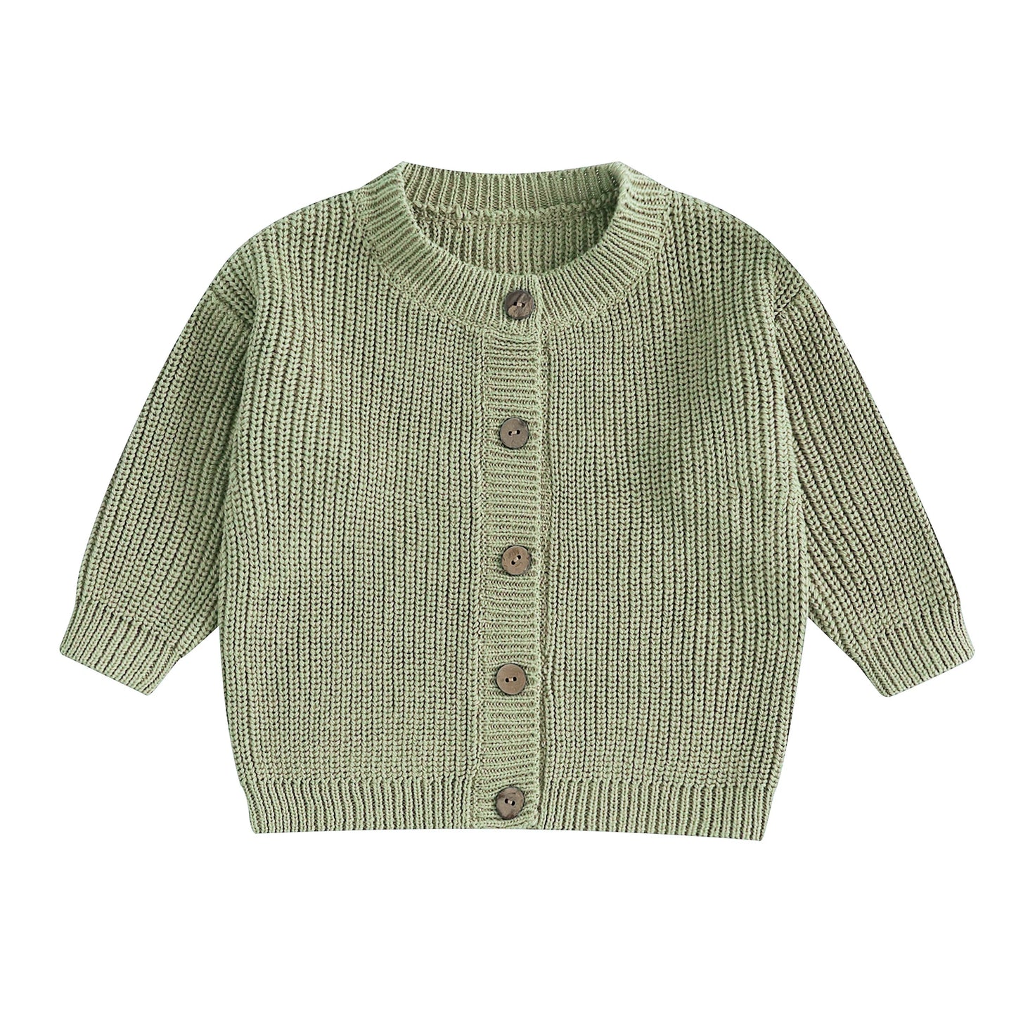 Guangdong Girls Knit Cardigan Round Neck Button Front