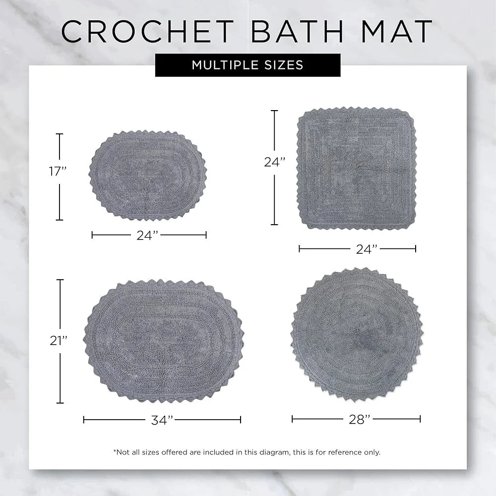 XMSJ Stylish Crochet Bath Mat 100 Cotton Oval Rug Bathroom