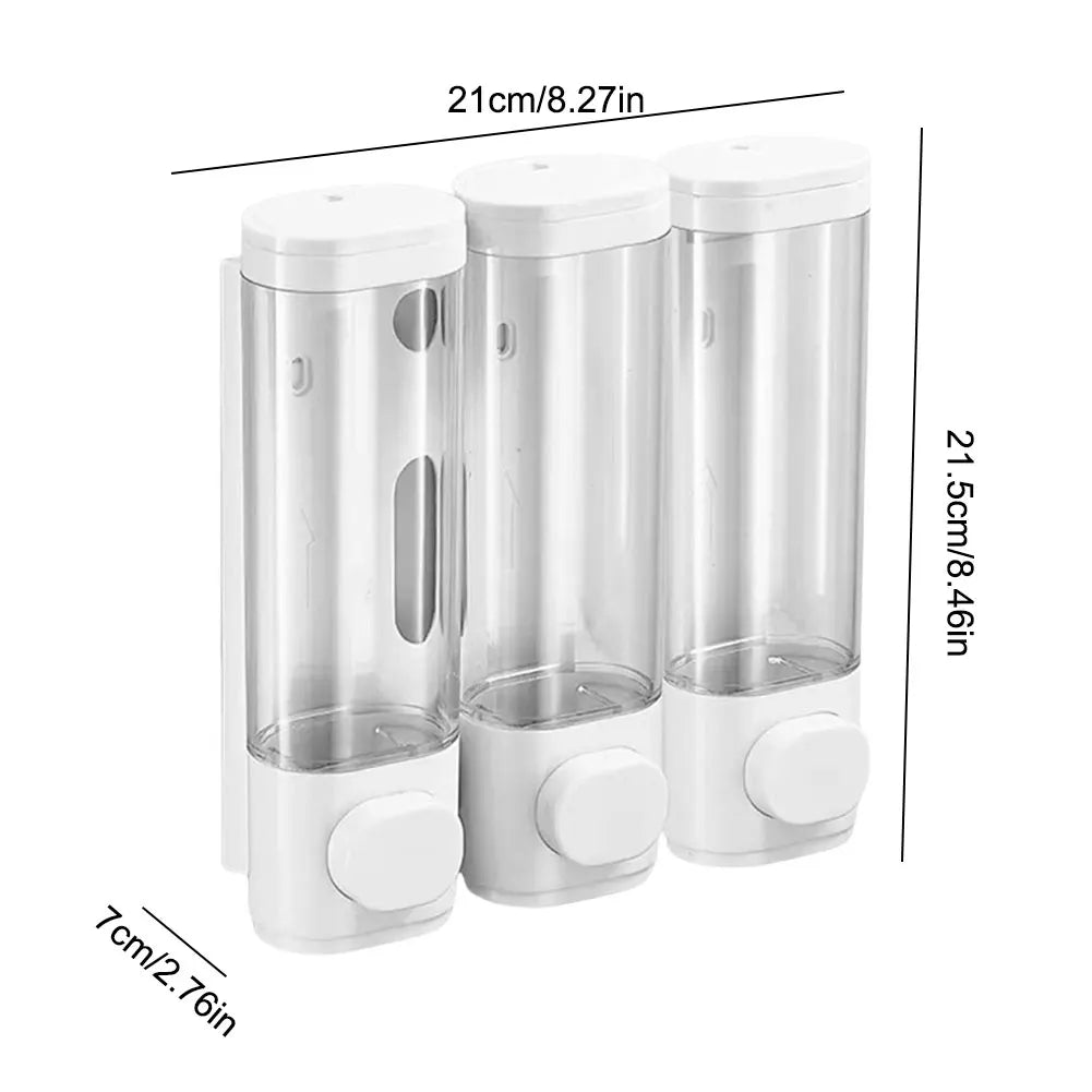 APWIKOGER Three Chamber Shampoo Conditioner Dispenser