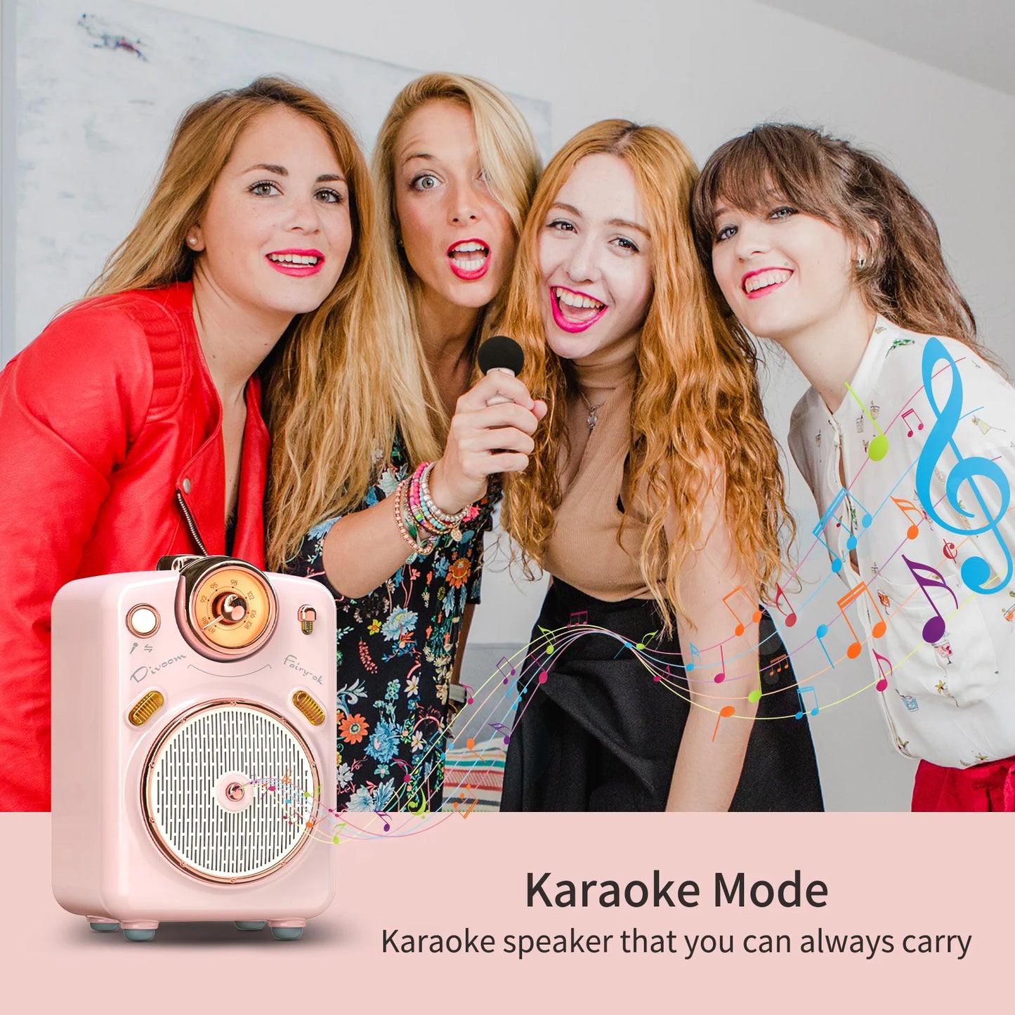 Divoom Fairy OK Retro Mini Karaoke Speaker With Microphone