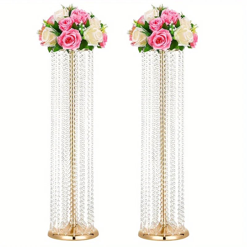 Complete Home And Apparel Crystal Metal Centerpiece Vase