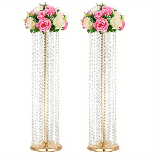 Complete Home And Apparel Crystal Metal Centerpiece Vase