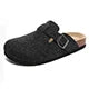 Women's Suede Clogs Adjustable Buckle Slip Casual Footbed
