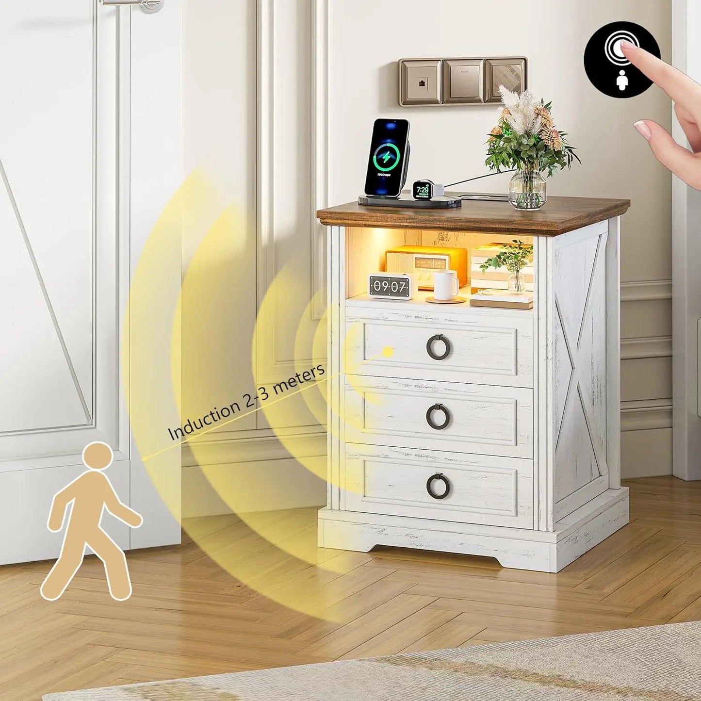 Complete Home And Apparel Nightstand Set 2 Charging Station