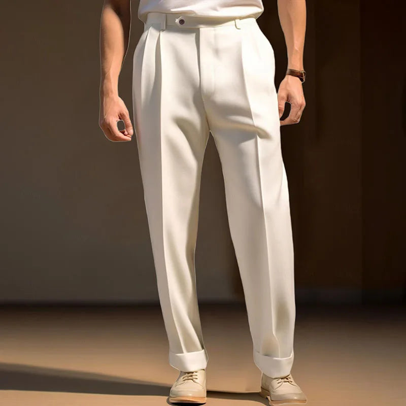 Hirigin Mens Fit Dress Pants Flat Front Trousers Casual
