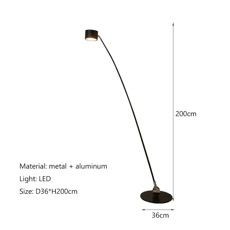 Minimalist Floor Lamp With Long Arm Led Light For Living