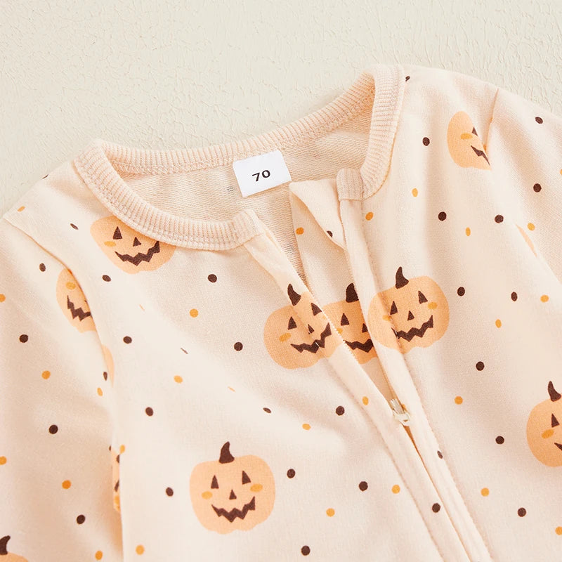 Pudcoco Infant Ghost Stripes Halloween Romper Outfit