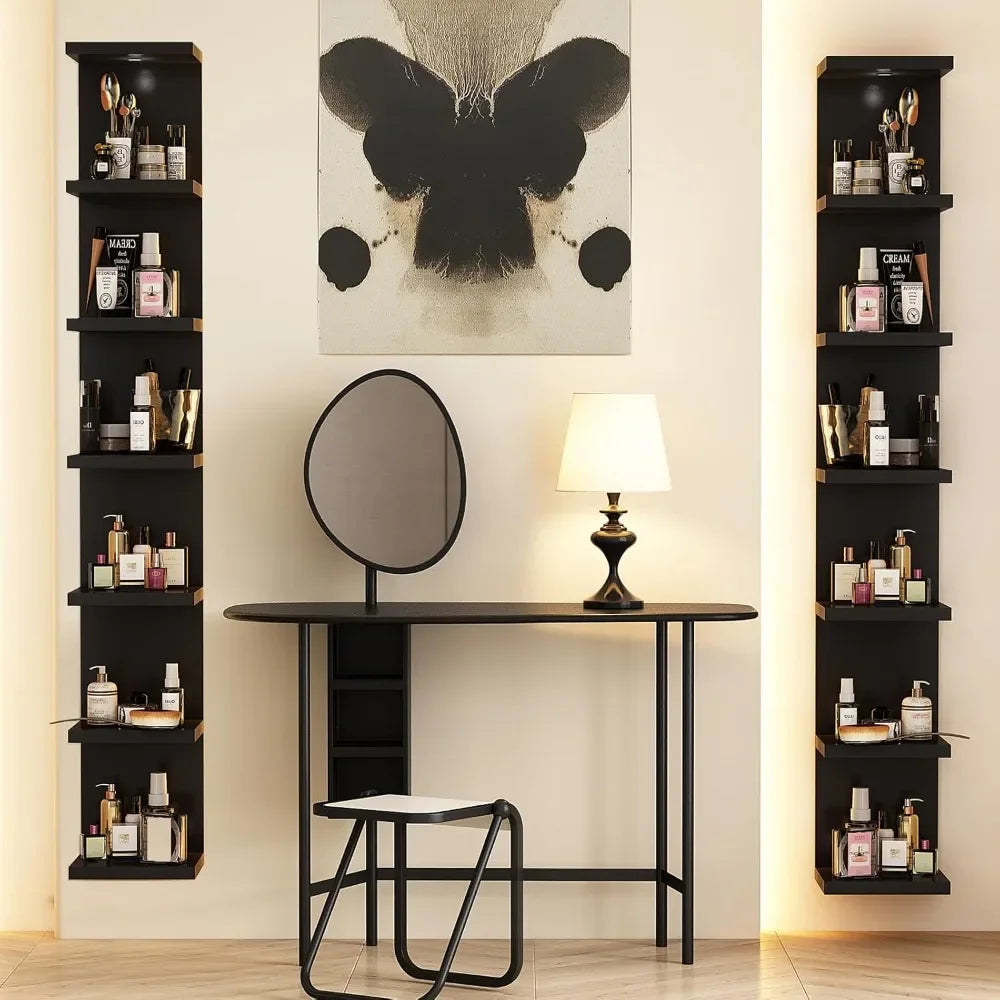 7 Tier Wall Shelf Unit Display Floating Shelf With LED
