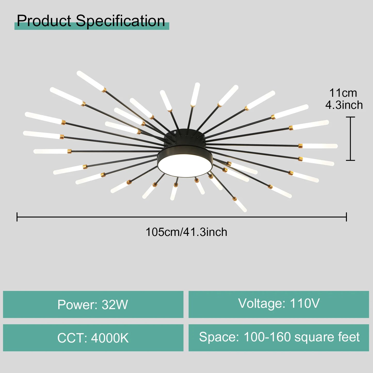 LED Ceiling Light For Living Room And Bedroom AC 90 260V