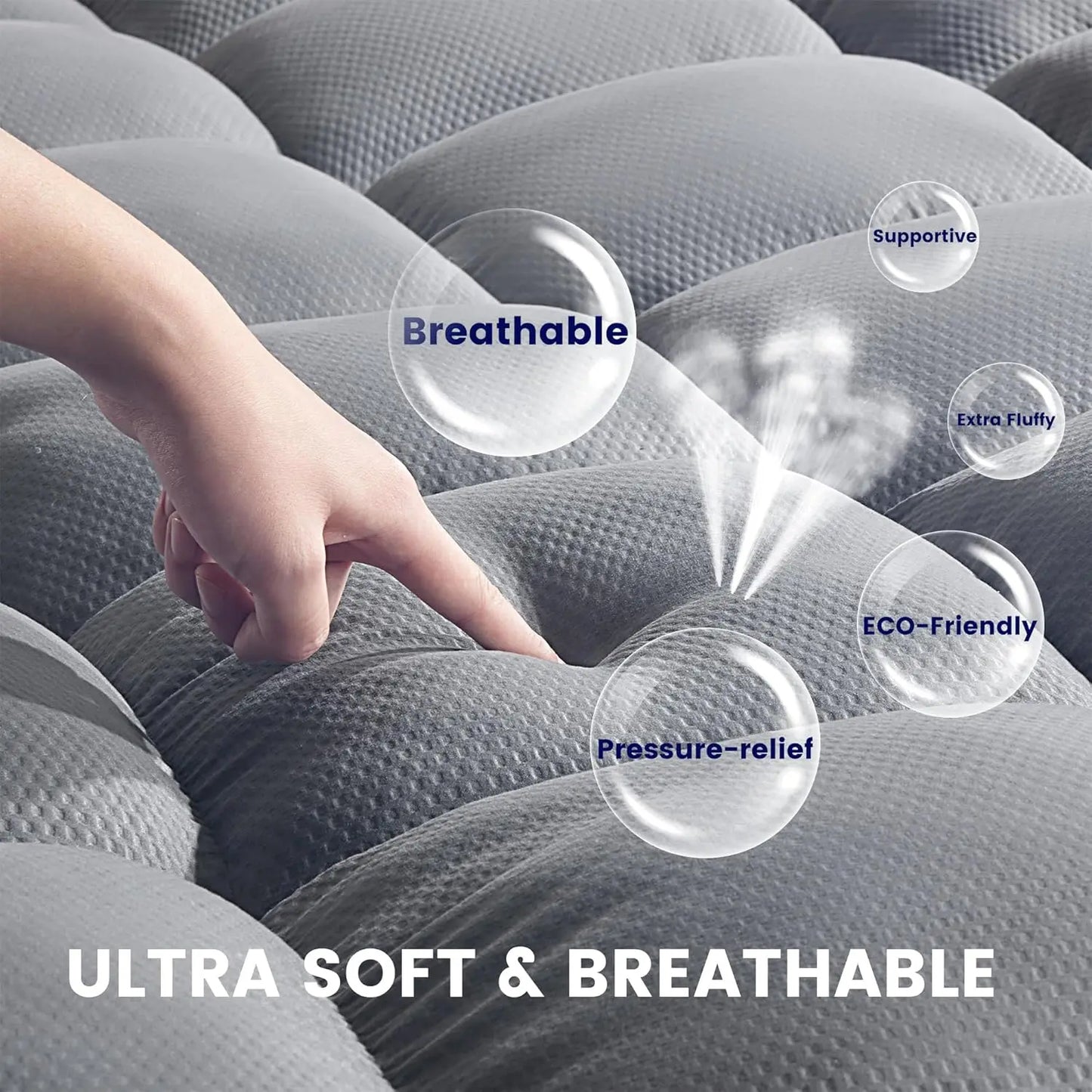 General Use Memory Foam Mattress Pad Topper For Back Pain