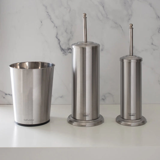 Hignconcerned Stainless Steel Trash Can Plunger Toilet Brush