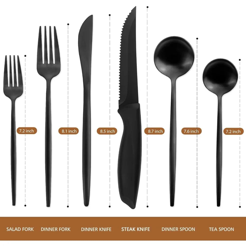 Stainless Steel Silverware Set With Steak Knives Daily Use