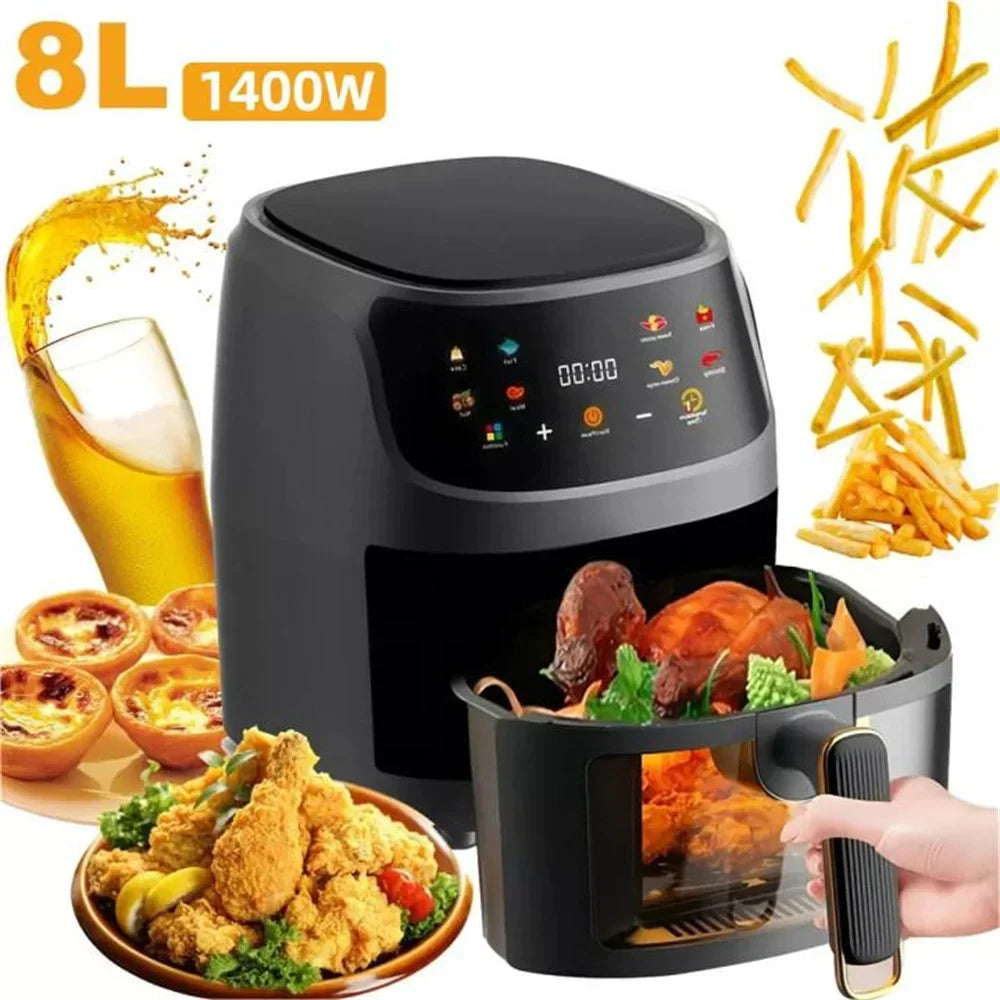 XMSJ LCD Screen Air Fryer Capacity Smart Oil Free Oven
