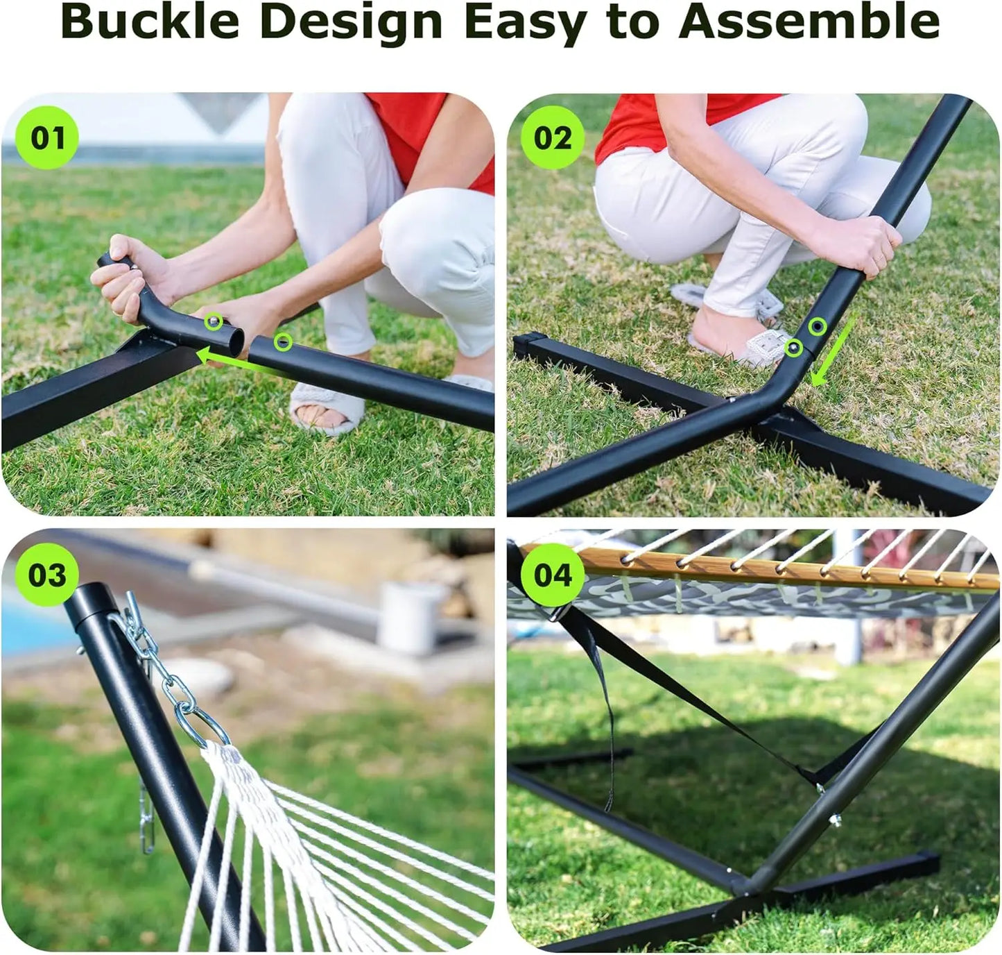 YTYI Double Hammock With Stand For Outdoor Patio Garden