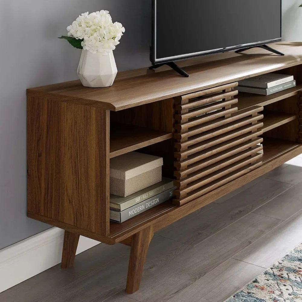 Mid Century Modern Low Profile Media Console TV Stand