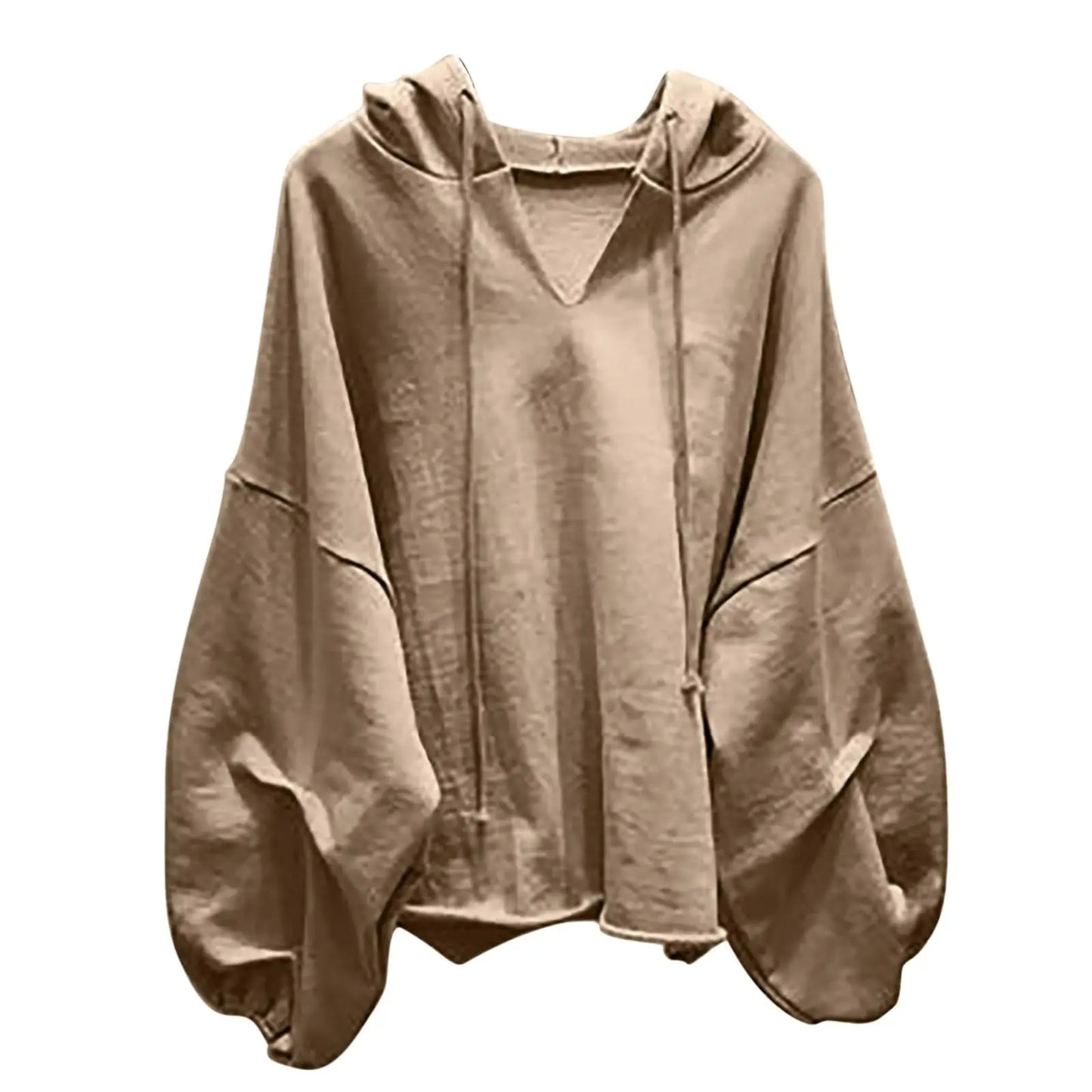 Women V Neck Loose Sweatshirt Polyester Casual Top Wear