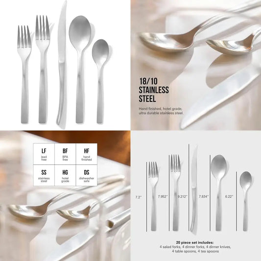 Public Goods Dishwasher Safe Stainless Steel Flatware Set