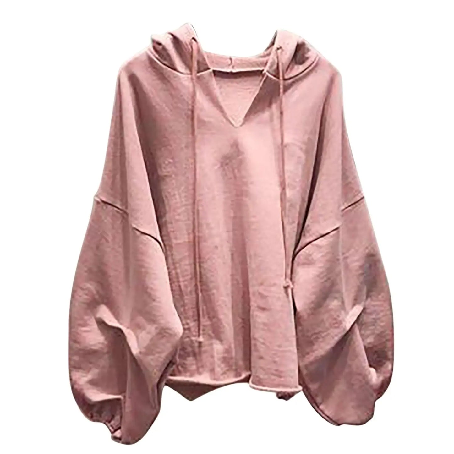 Women V Neck Loose Sweatshirt Polyester Casual Top Wear