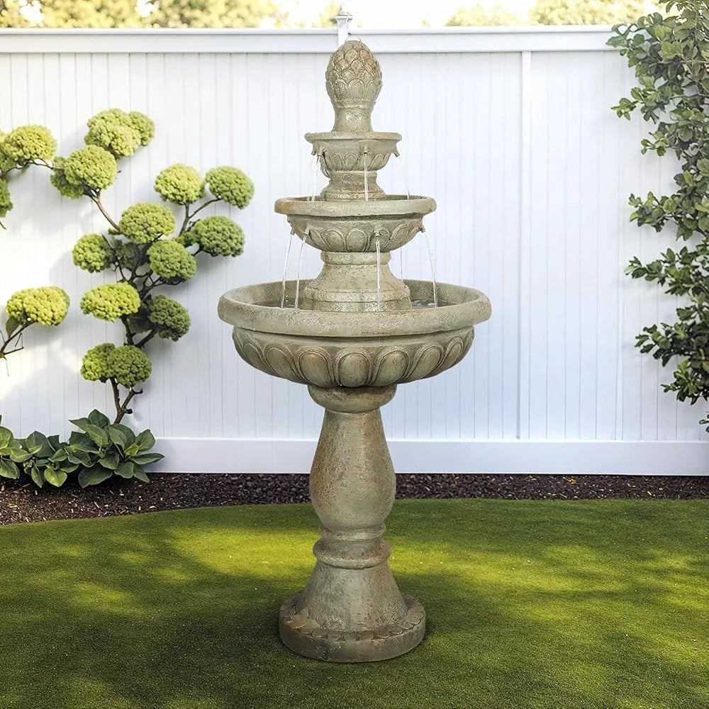 Outdoor Concrete Water Fountain With Continuous Pump