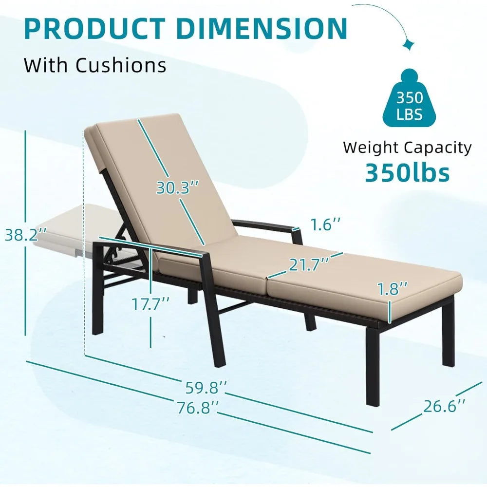 Chengwei Adjustable Outdoor Chaise Lounge Set of 2 Premium