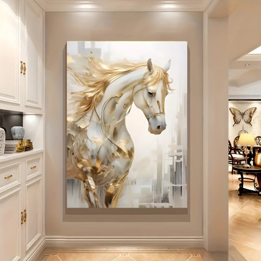Frameless Modern Retro Horse Wall Art Painting Decor