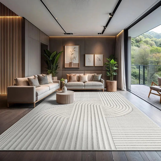 Hign Concerned Modern Rug Luxury Swirl Curved Area Rug