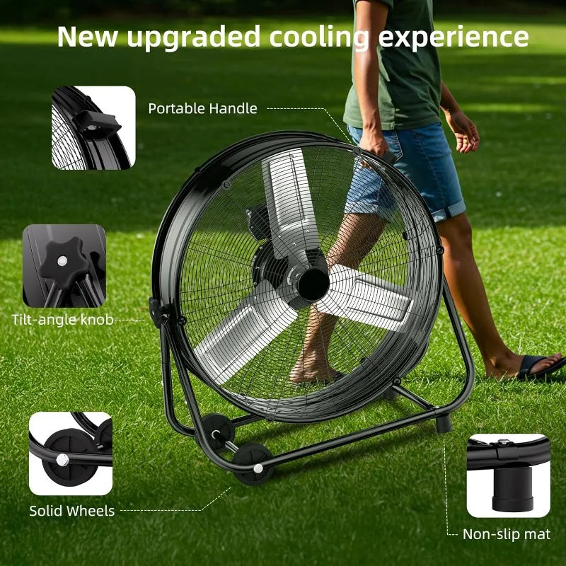 XMSJ Industrial Drum Fan High Velocity 14000 CFM With Tilt