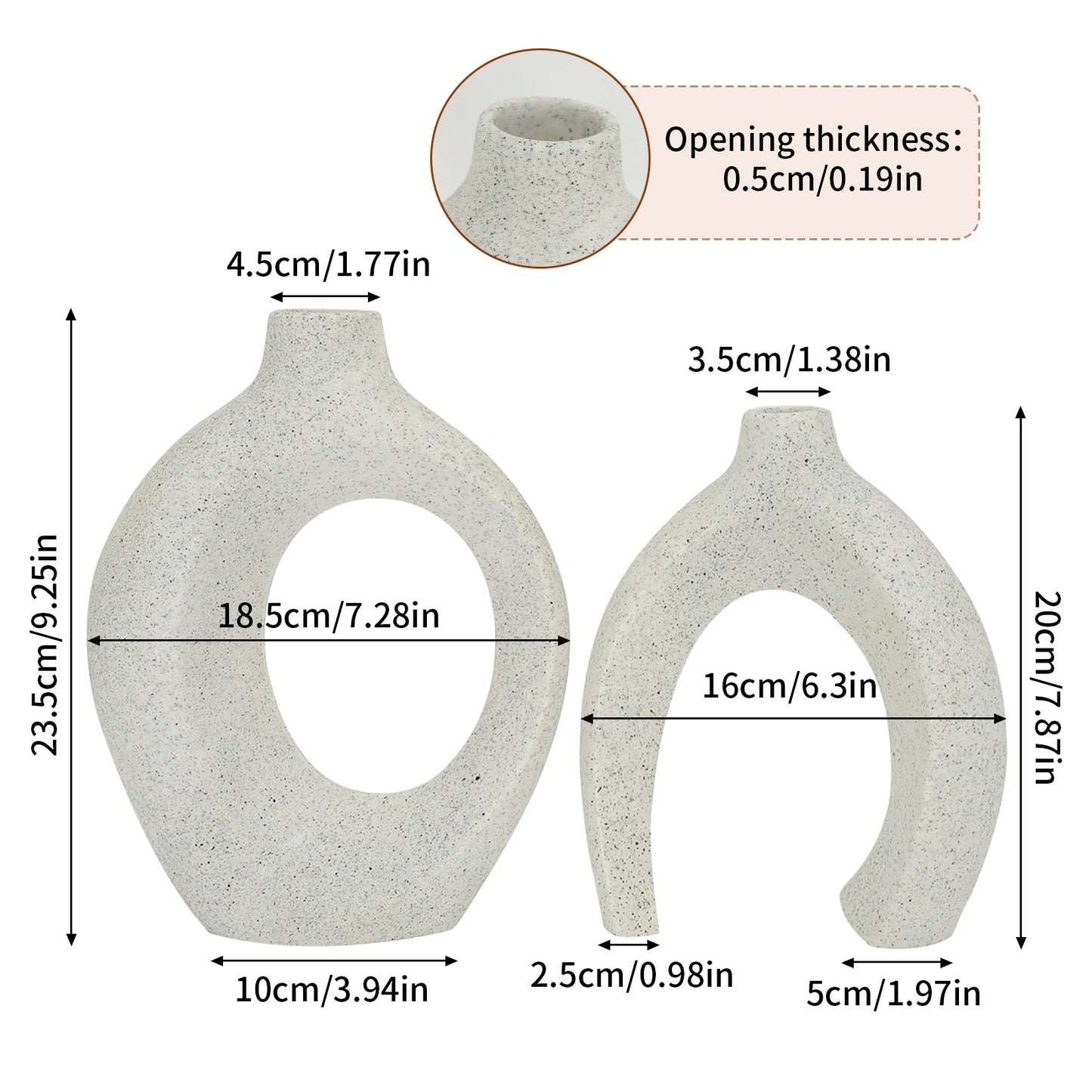 Set of 2 Decorative Hollow Vases Table Centerpiece Flower Vase