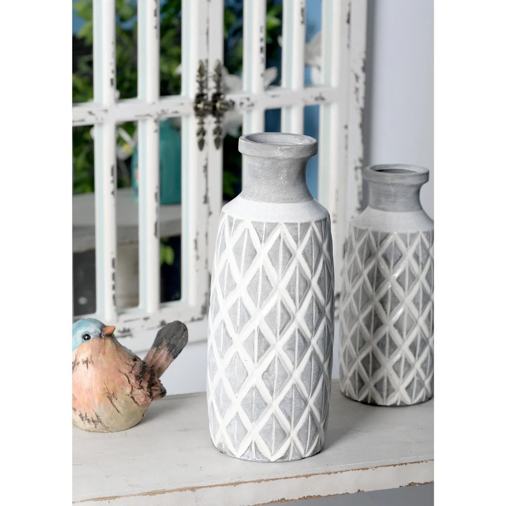 XMSJ Ceramic Vase Coastal Centerpiece Stoneware Indoor