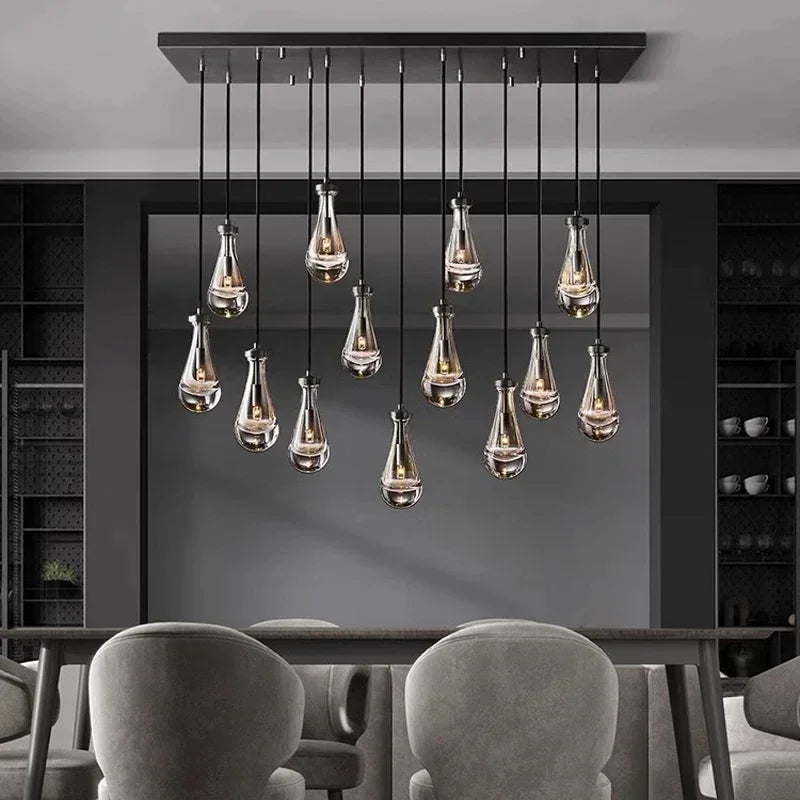 Modern E14 Crystal Vintage Water Droplet Pendant Chandelier