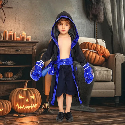 Characters Ninja Costume Hooded Robe Belt Gloves Set Mask